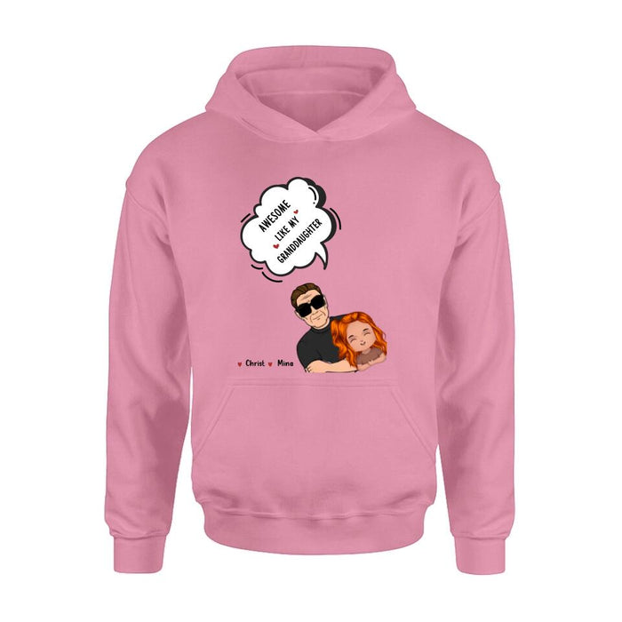 Personalized Grandpa Shirt - Up to 3 Granddaughters - Father's Day Gift for Grandpa - Awesome Like My Granddaughter