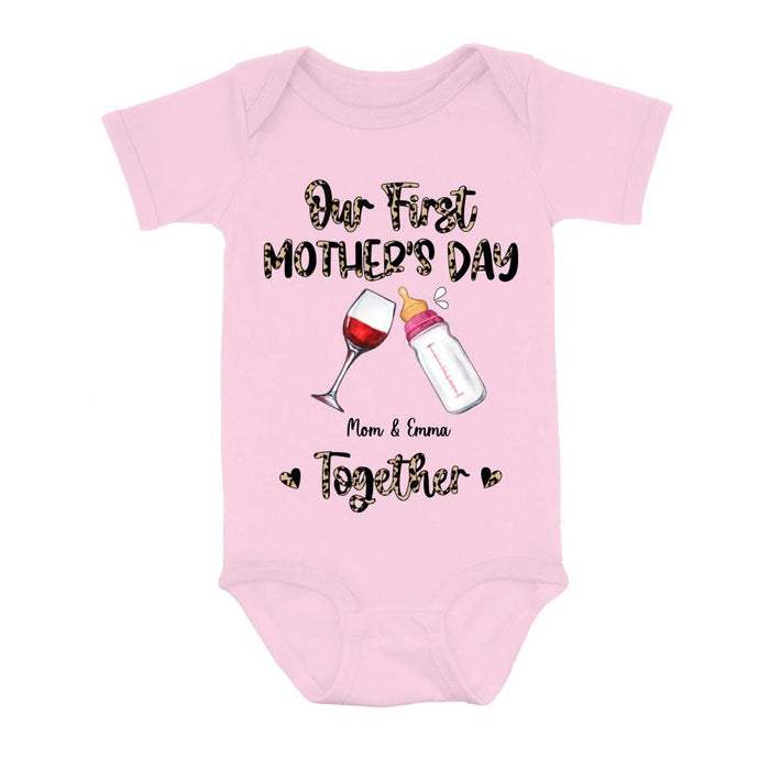 Personalized Baby Onesie/T-Shirt - Mother's Day Gift Idea For Baby/Mom - Our First Mother's Day Together