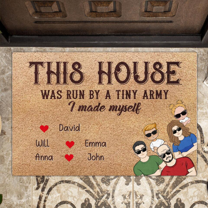 Personalized Family Doormat - Gift Idea For Father's Day/Mother's Day - Up to 5 People - This House Was Run By A Tiny Army I Made Myself