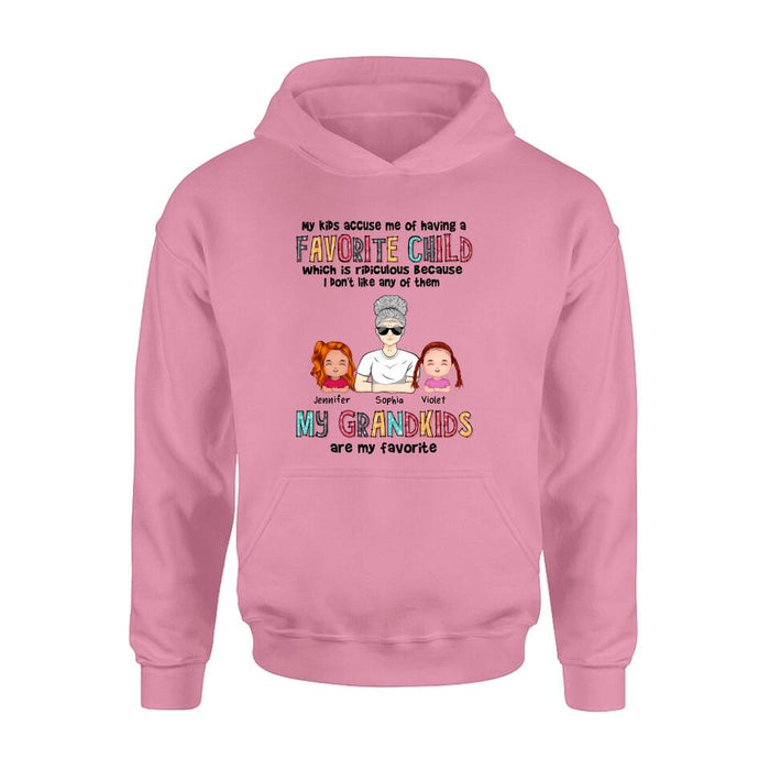 Personalized Grandma Shirt - Up to 6 Kids - Mother's Day Gift Idea For Grandma - My Kids Accuse My Of Having A Favorite Child Which Is Ridiculous