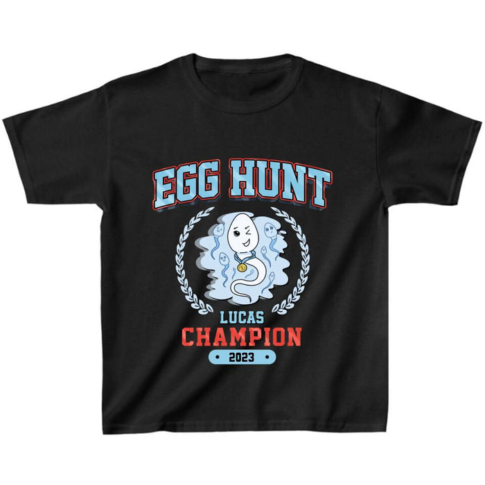 Personalized Kid T-shirt/Baby Onesie - Egg Hunt Champion 2023 - Gift Idea From Mother/Father to Kid