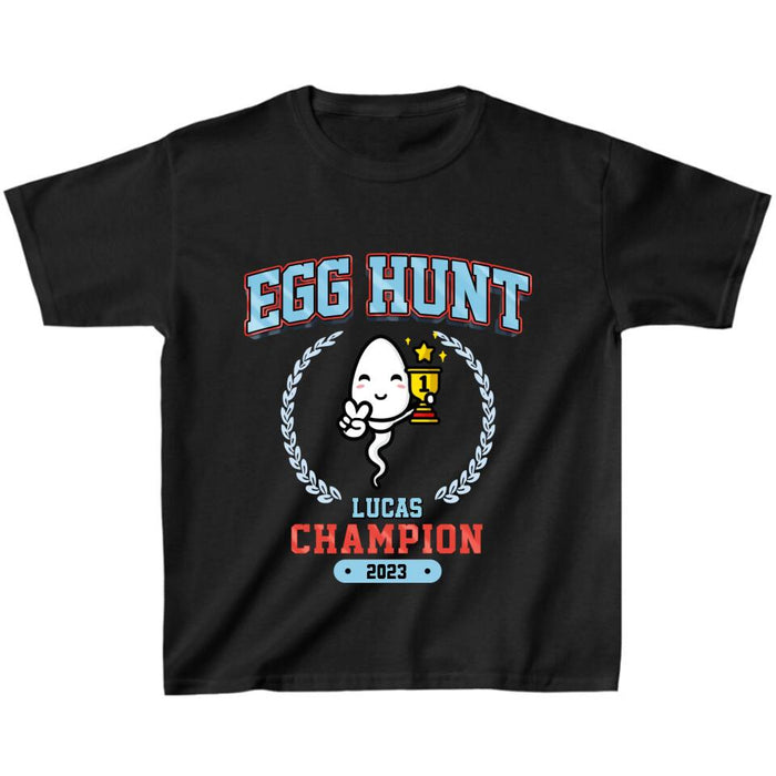Personalized Kid T-shirt/Baby Onesie - Gift Idea From Mother/Father to Kid - Egg Hunt Champion 2023