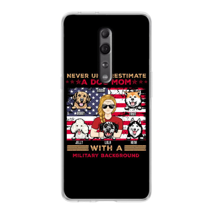 Personalized Dog Mom Phone Case - Up to 5 Dogs - Mother's Day Gift Idea For Dog Lover - Never Underestimate A Dog Mom With A Military Background - Case For Xiaomi/Oppo/Huawei