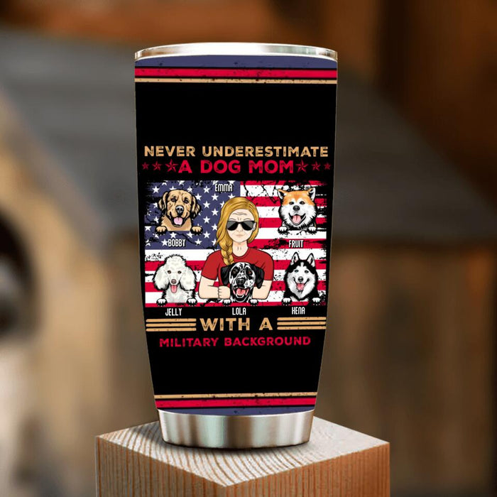Personalized Dog Mom Tumbler - Mother's Day Gift For Dog Mom With Military Background