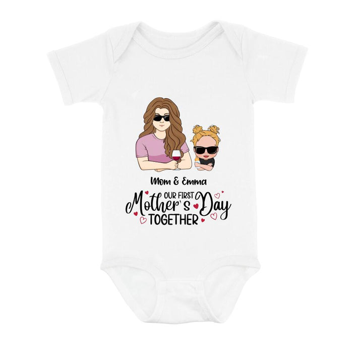 Personalized First Mother's Day Together T-Shirt/Long Sleeve/Sweatshirt/Baby Onesie - Gift Idea For Mother's Day/Mom/Baby - Our First Mother's Day Together
