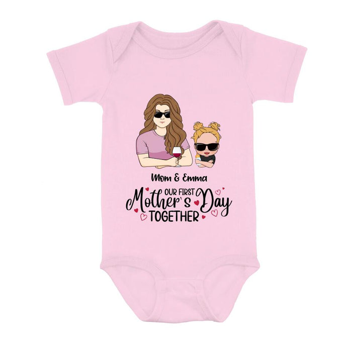 Personalized First Mother's Day Together T-Shirt/Long Sleeve/Sweatshirt/Baby Onesie - Gift Idea For Mother's Day/Mom/Baby - Our First Mother's Day Together