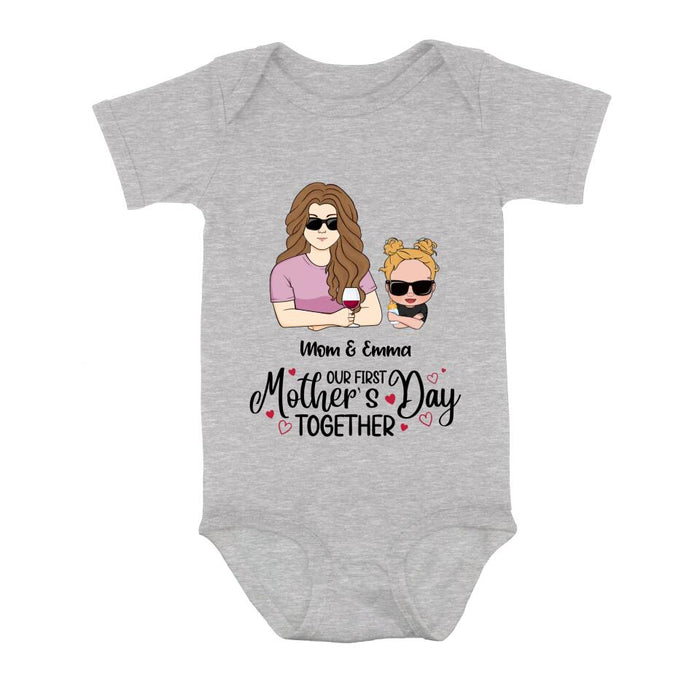 Personalized First Mother's Day Together T-Shirt/Long Sleeve/Sweatshirt/Baby Onesie - Gift Idea For Mother's Day/Mom/Baby - Our First Mother's Day Together