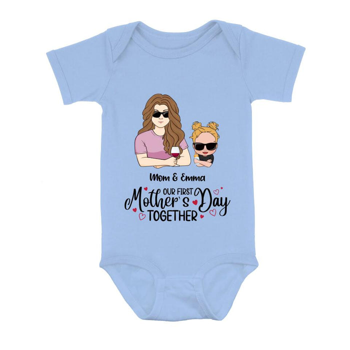 Personalized First Mother's Day Together T-Shirt/Long Sleeve/Sweatshirt/Baby Onesie - Gift Idea For Mother's Day/Mom/Baby - Our First Mother's Day Together