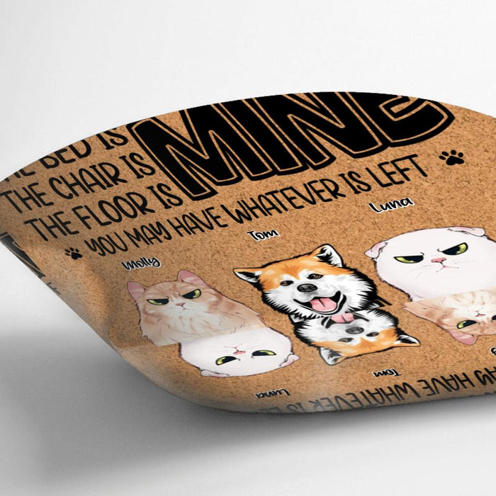 Personalized Dog/Cat Pillow Cover- Gift Idea For Dog/Cat Lover - Up to 7 Pets - The Bed Is Mine