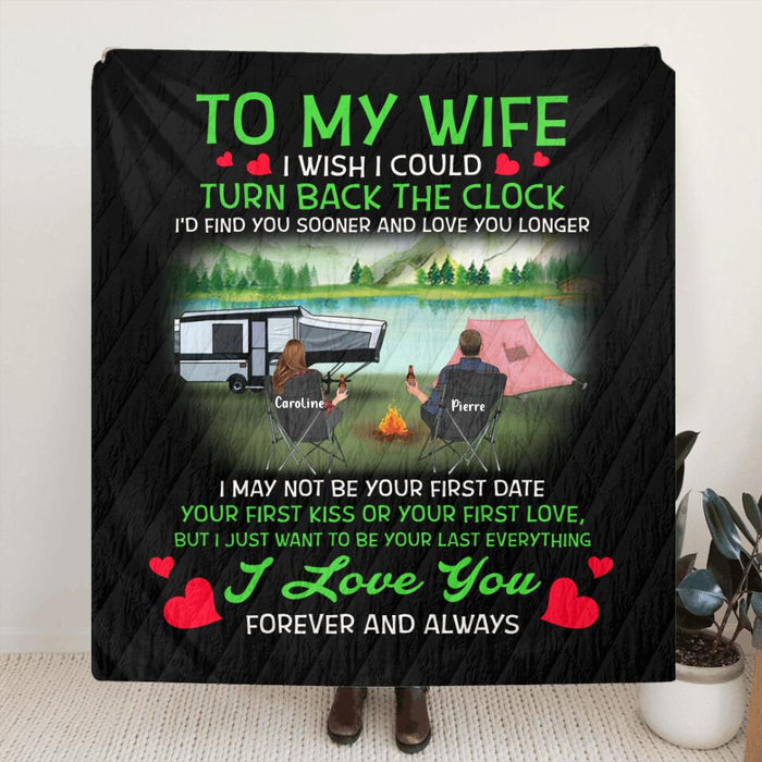 Personalized Camping Couple Pillow Cover/Fleece Blanket/Quilt - Gift Idea For Couple/Camping Lover - I Love You Forever And Always