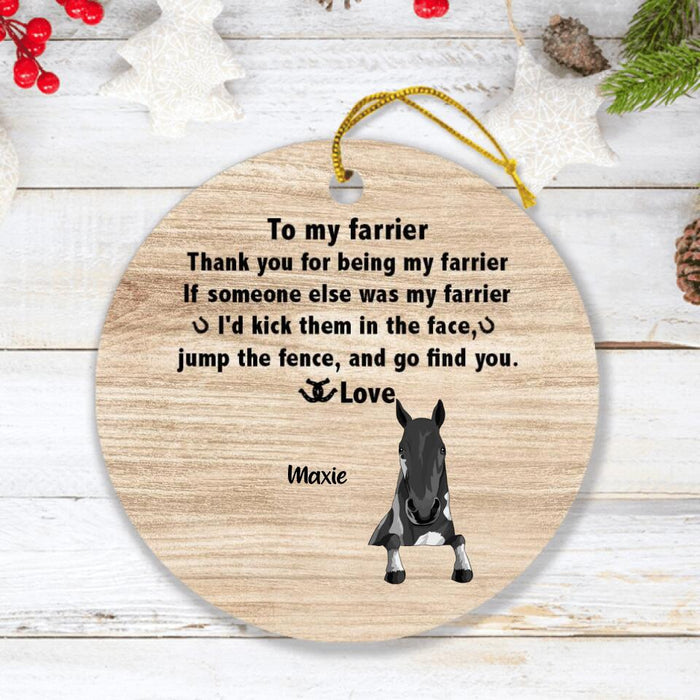 Personalized To My Farrier From Horses Ornament - Up to 4 Horses - Best Gift For Horses Lover - Thank You For Being My Farrier