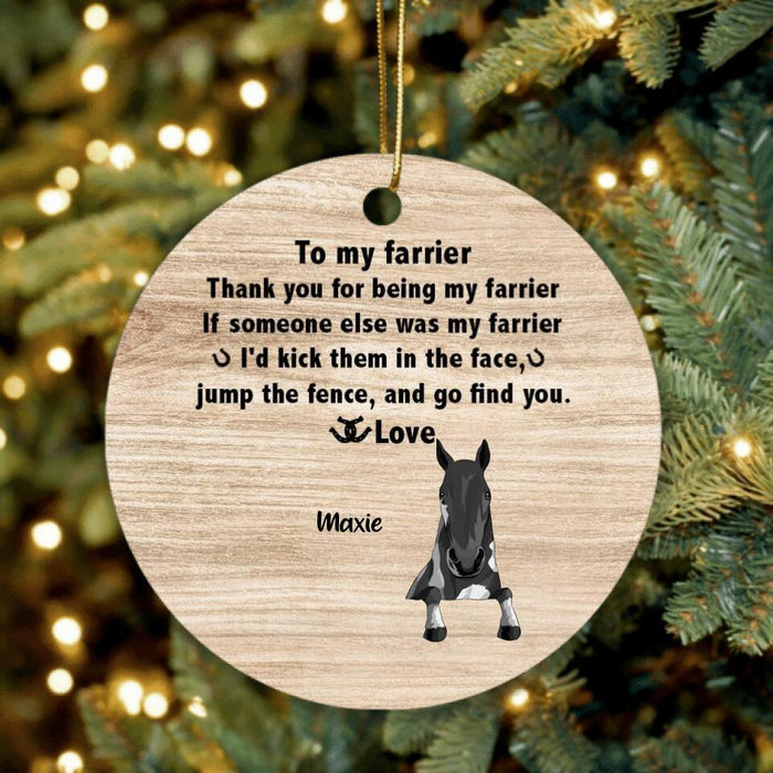 Personalized To My Farrier From Horses Ornament - Up to 4 Horses - Best Gift For Horses Lover - Thank You For Being My Farrier