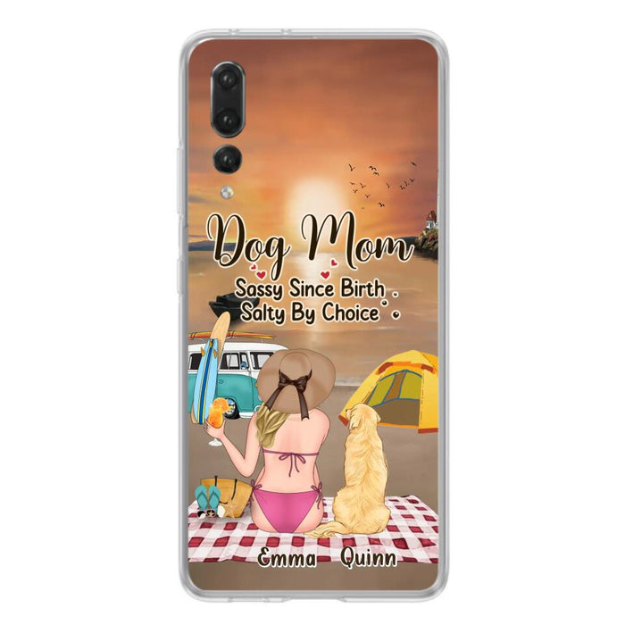 Personalized Dog Mom Phone Case - Up to 4 Dogs - Mother's Day Gift Idea for Dog Lovers - Dog Mom Sassy Since Birth Salty By Choice - Case for Xiaomi/Huawei/Oppo