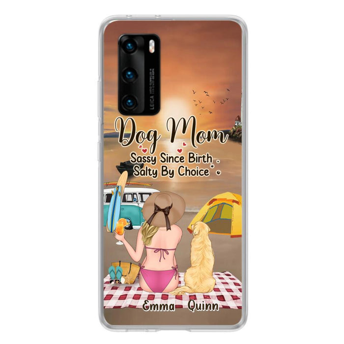 Personalized Dog Mom Phone Case - Up to 4 Dogs - Mother's Day Gift Idea for Dog Lovers - Dog Mom Sassy Since Birth Salty By Choice - Case for Xiaomi/Huawei/Oppo