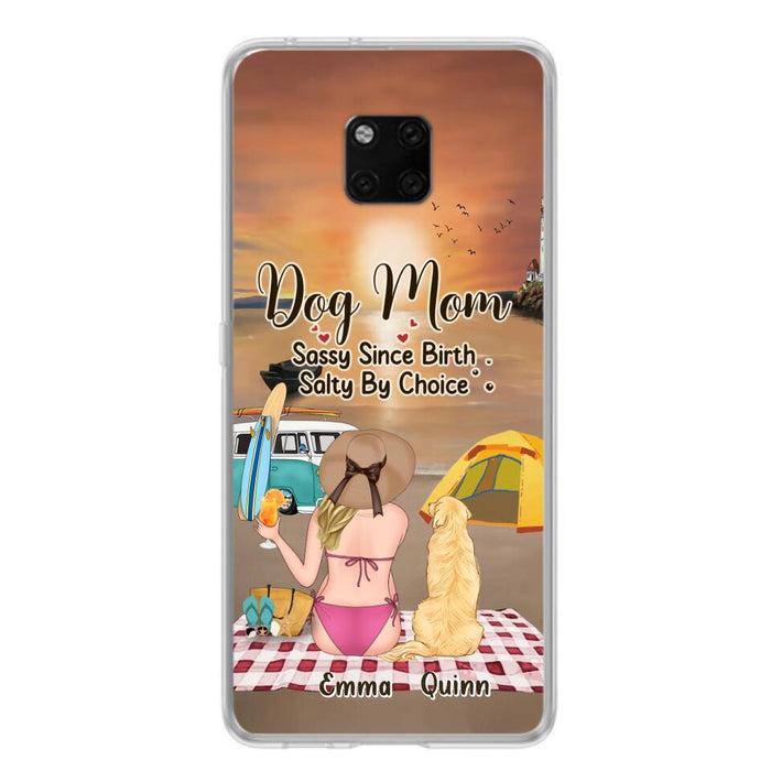 Personalized Dog Mom Phone Case - Up to 4 Dogs - Mother's Day Gift Idea for Dog Lovers - Dog Mom Sassy Since Birth Salty By Choice - Case for Xiaomi/Huawei/Oppo