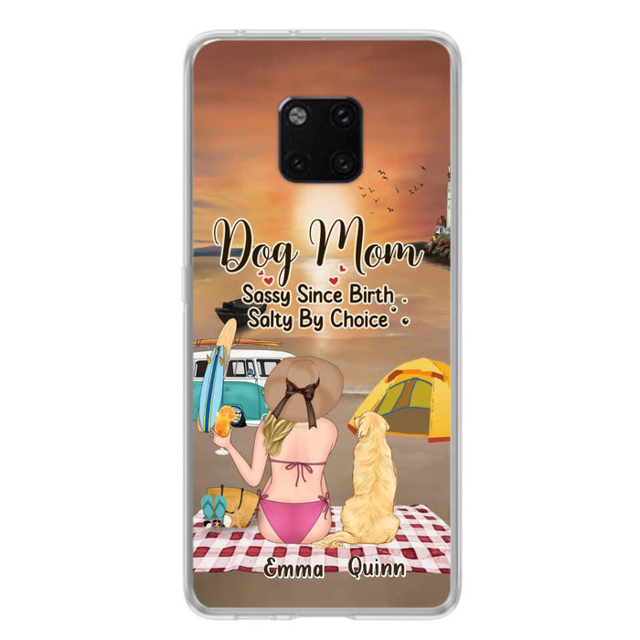 Personalized Dog Mom Phone Case - Up to 4 Dogs - Mother's Day Gift Idea for Dog Lovers - Dog Mom Sassy Since Birth Salty By Choice - Case for Xiaomi/Huawei/Oppo