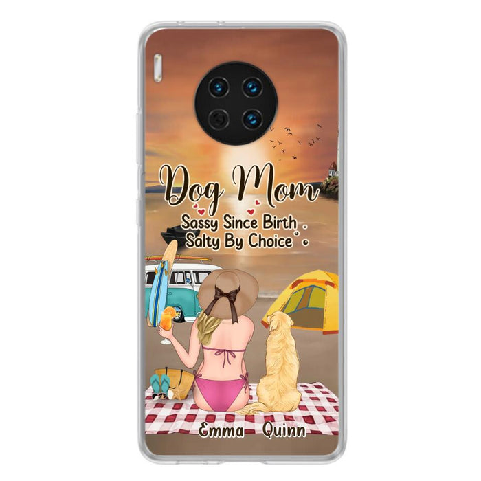 Personalized Dog Mom Phone Case - Up to 4 Dogs - Mother's Day Gift Idea for Dog Lovers - Dog Mom Sassy Since Birth Salty By Choice - Case for Xiaomi/Huawei/Oppo