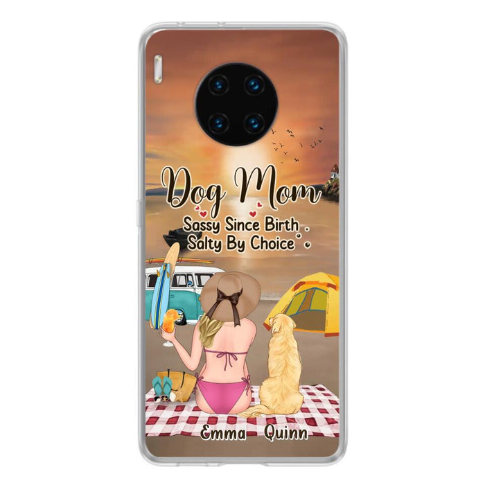 Personalized Dog Mom Phone Case - Up to 4 Dogs - Mother's Day Gift Idea for Dog Lovers - Dog Mom Sassy Since Birth Salty By Choice - Case for Xiaomi/Huawei/Oppo