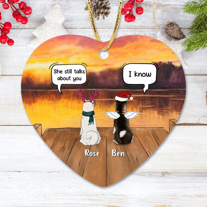 Personalized Xmas Pet Memorial Ornament - Up to 5 Dogs/Cats - Christmas Memorial Gift For Dog/Cat Lover