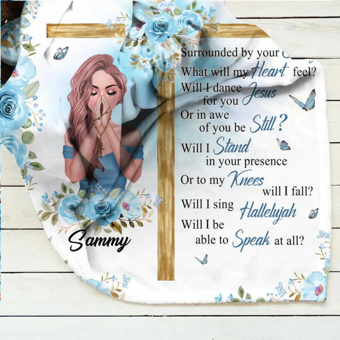 Personalized Praying Girl Fleece Throw Blanket/Quilt - Mother's Day Gift Idea - I Can Only Imagine