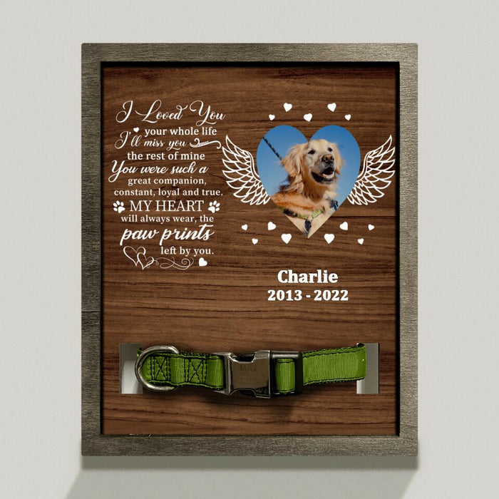 Custom Dog Photo Loss Frame - Memorial Gift Idea For Dog Lover - You Left Pawprints On My Heart