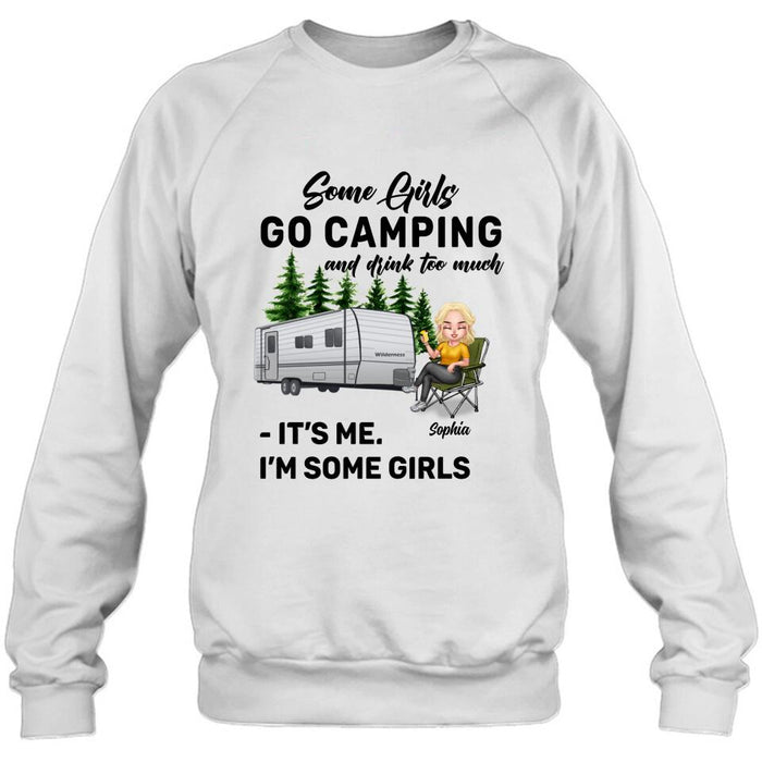 Personalized Camping Lady Shirt/Pullover Hoodie - Woman/Couple - Gift Idea For Camping Lover