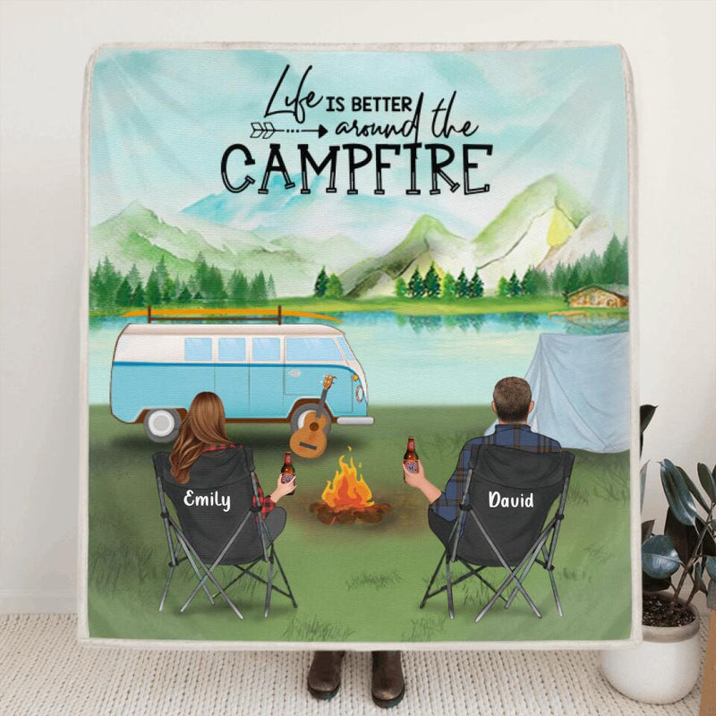Personalized Camping Blanket - Gift for whole family, camping lovers - Life Is Better Around The Campfire