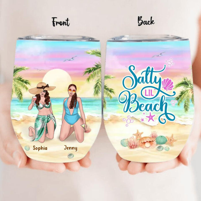 Personalized Beach Besties Wine Tumbler - Up to 4 Girls - Gift Idea For Friends/Besties/Sisters - Summer Gift Idea For Beach Lover - Salty Lil's Beach