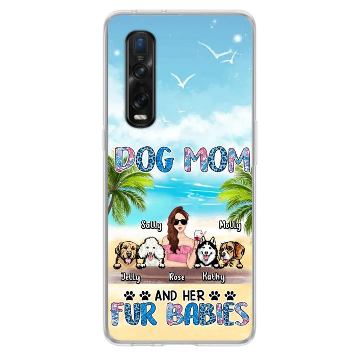 Personalized Dog Mom Summer Patterned Phone Case - Up to 4 Dogs - Gift Idea For Dog Mom/Dog Lovers - Dog Mom And Her Fur Babies - Cases For Oppo/Xiaomi/Huawei
