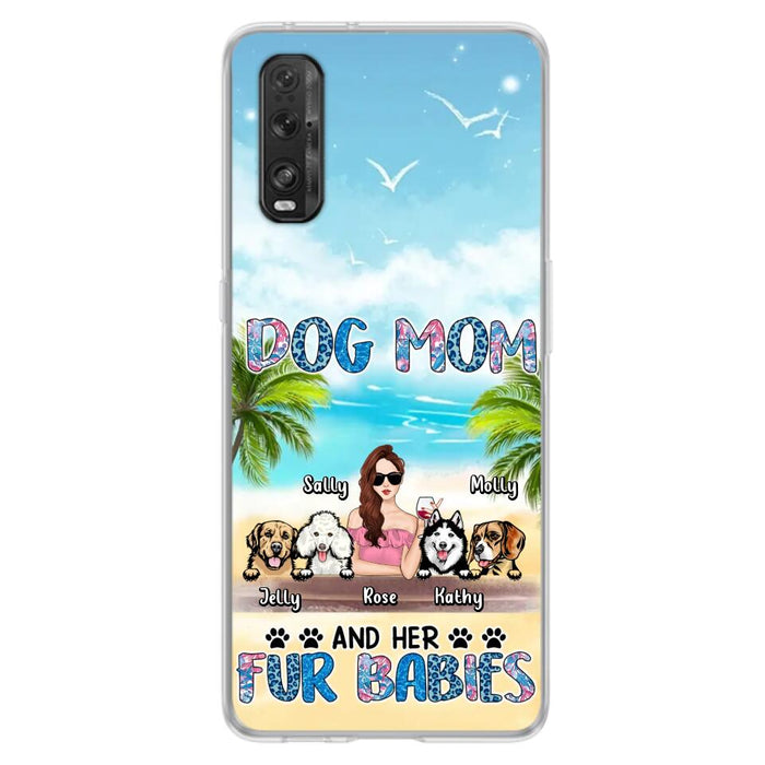 Personalized Dog Mom Summer Patterned Phone Case - Up to 4 Dogs - Gift Idea For Dog Mom/Dog Lovers - Dog Mom And Her Fur Babies - Cases For Oppo/Xiaomi/Huawei
