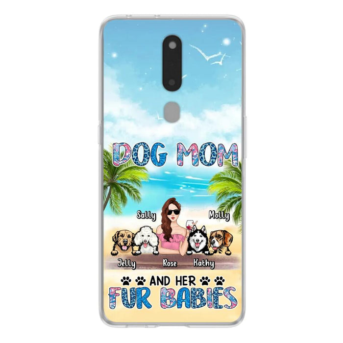 Personalized Dog Mom Summer Patterned Phone Case - Up to 4 Dogs - Gift Idea For Dog Mom/Dog Lovers - Dog Mom And Her Fur Babies - Cases For Oppo/Xiaomi/Huawei