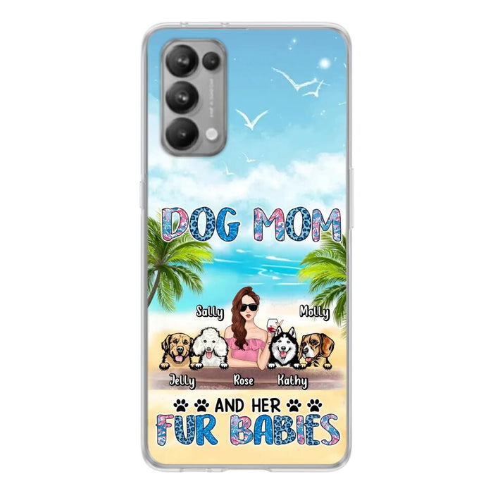 Personalized Dog Mom Summer Patterned Phone Case - Up to 4 Dogs - Gift Idea For Dog Mom/Dog Lovers - Dog Mom And Her Fur Babies - Cases For Oppo/Xiaomi/Huawei