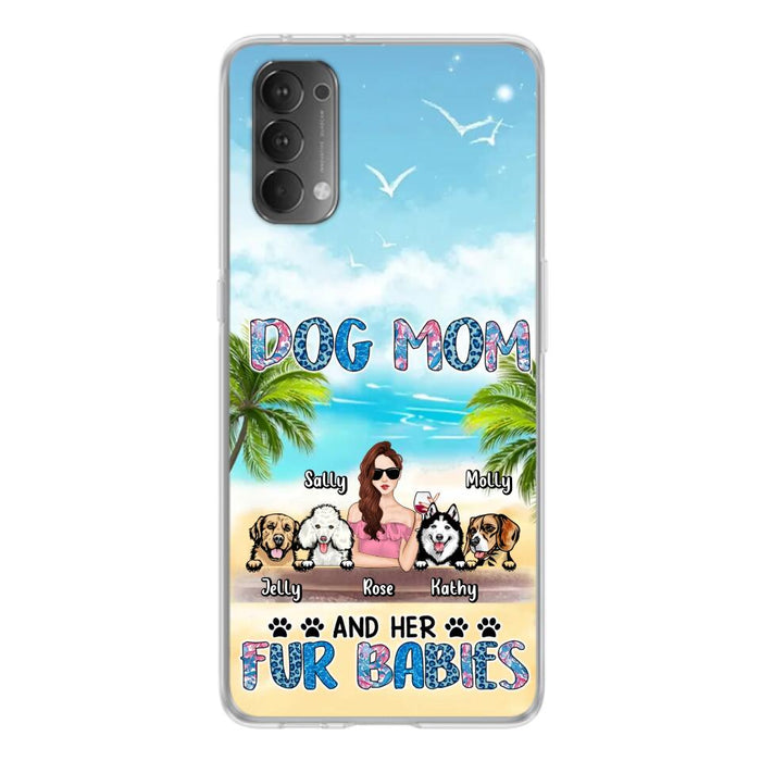 Personalized Dog Mom Summer Patterned Phone Case - Up to 4 Dogs - Gift Idea For Dog Mom/Dog Lovers - Dog Mom And Her Fur Babies - Cases For Oppo/Xiaomi/Huawei