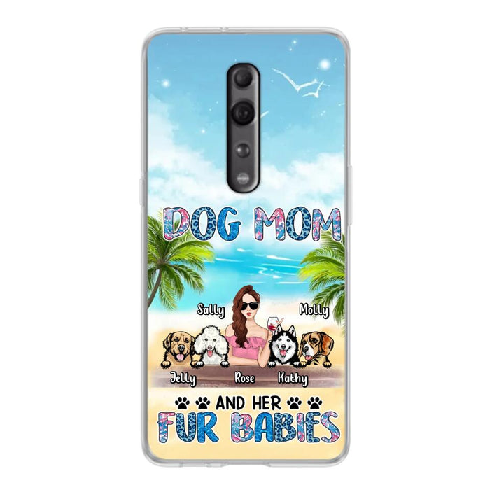 Personalized Dog Mom Summer Patterned Phone Case - Up to 4 Dogs - Gift Idea For Dog Mom/Dog Lovers - Dog Mom And Her Fur Babies - Cases For Oppo/Xiaomi/Huawei