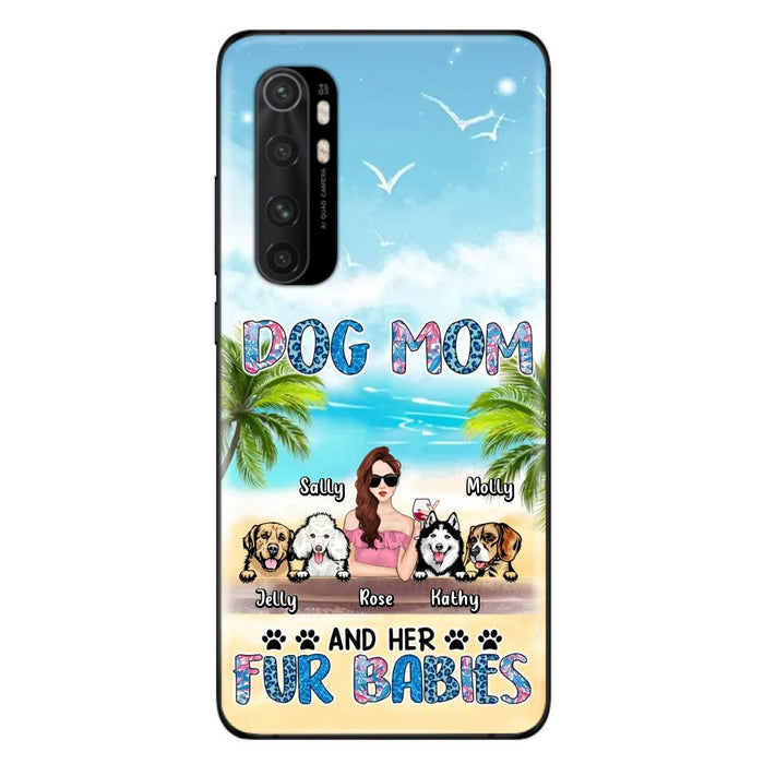 Personalized Dog Mom Summer Patterned Phone Case - Up to 4 Dogs - Gift Idea For Dog Mom/Dog Lovers - Dog Mom And Her Fur Babies - Cases For Oppo/Xiaomi/Huawei