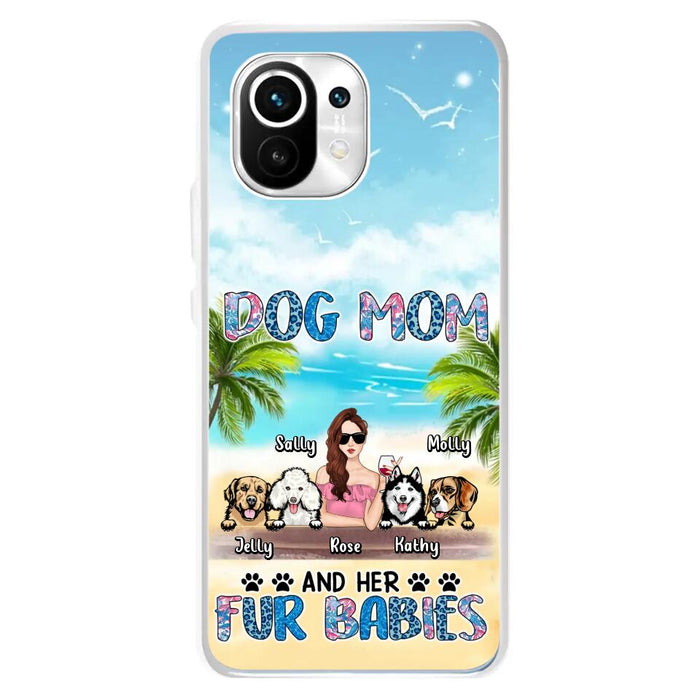 Personalized Dog Mom Summer Patterned Phone Case - Up to 4 Dogs - Gift Idea For Dog Mom/Dog Lovers - Dog Mom And Her Fur Babies - Cases For Oppo/Xiaomi/Huawei