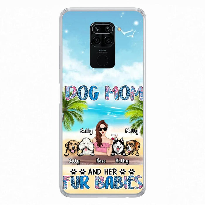 Personalized Dog Mom Summer Patterned Phone Case - Up to 4 Dogs - Gift Idea For Dog Mom/Dog Lovers - Dog Mom And Her Fur Babies - Cases For Oppo/Xiaomi/Huawei