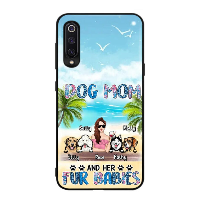 Personalized Dog Mom Summer Patterned Phone Case - Up to 4 Dogs - Gift Idea For Dog Mom/Dog Lovers - Dog Mom And Her Fur Babies - Cases For Oppo/Xiaomi/Huawei