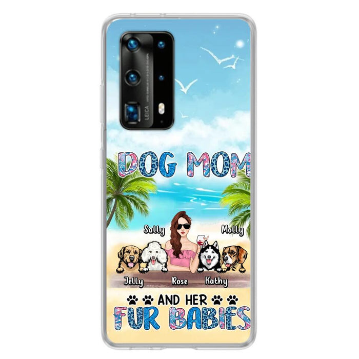 Personalized Dog Mom Summer Patterned Phone Case - Up to 4 Dogs - Gift Idea For Dog Mom/Dog Lovers - Dog Mom And Her Fur Babies - Cases For Oppo/Xiaomi/Huawei