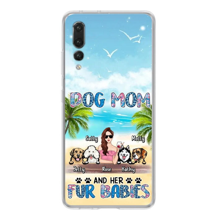 Personalized Dog Mom Summer Patterned Phone Case - Up to 4 Dogs - Gift Idea For Dog Mom/Dog Lovers - Dog Mom And Her Fur Babies - Cases For Oppo/Xiaomi/Huawei