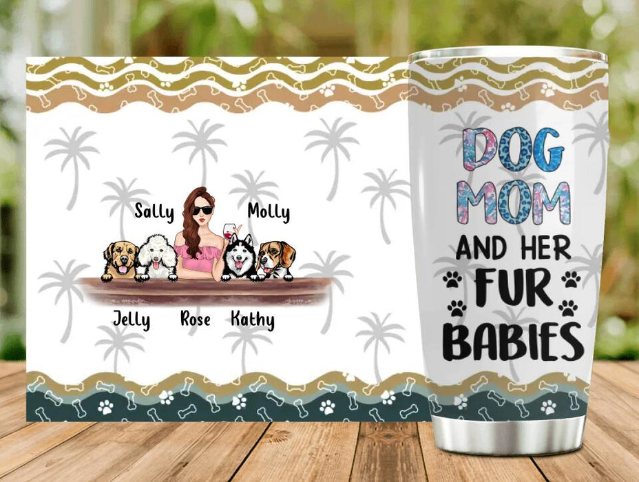 Personalized Dog Mom Tumbler - Gift Idea For Dog Mom - Up to 4 Dogs with Summer Patterns