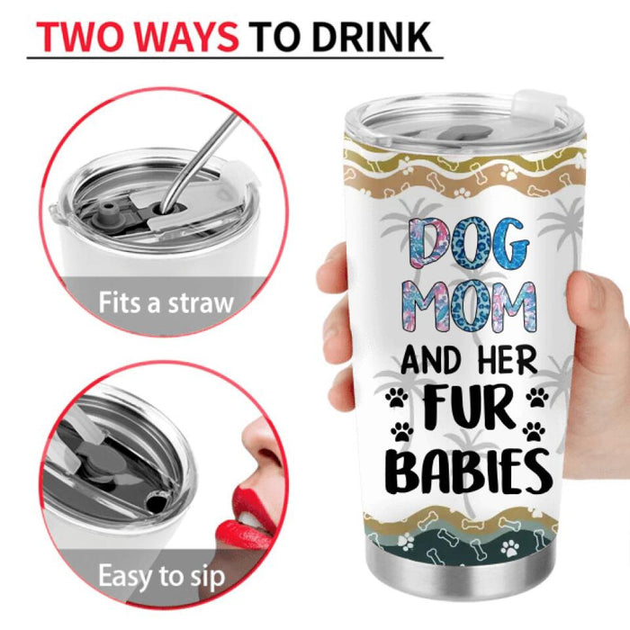 Personalized Dog Mom Tumbler - Gift Idea For Dog Mom - Up to 4 Dogs with Summer Patterns