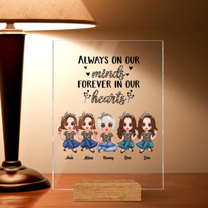Personalized Leopard Mother Acrylic Plaque - Up to 4 Daughters - Gift Idea For Mother's Day - Always On Our Minds Forever In Our Hearts
