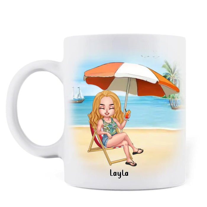 Personalized Besties Coffee Mug - Up to 4 People - Gift Idea For Besties/Friends - Just A Girl Who Loves Beaches