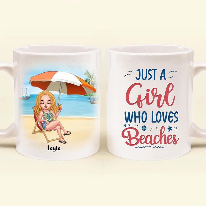 Personalized Besties Coffee Mug - Up to 4 People - Gift Idea For Besties/Friends - Just A Girl Who Loves Beaches