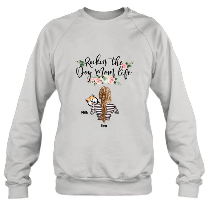 Personalized Dog Mom Shirt - Up to 4 Dogs - Mother's Day Gift idea For Dog Lovers - Rockin' The Dog Mom Life