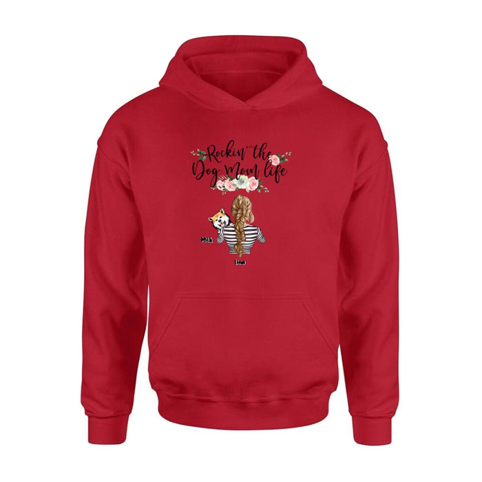 Personalized Dog Mom Shirt - Up to 4 Dogs - Mother's Day Gift idea For Dog Lovers - Rockin' The Dog Mom Life