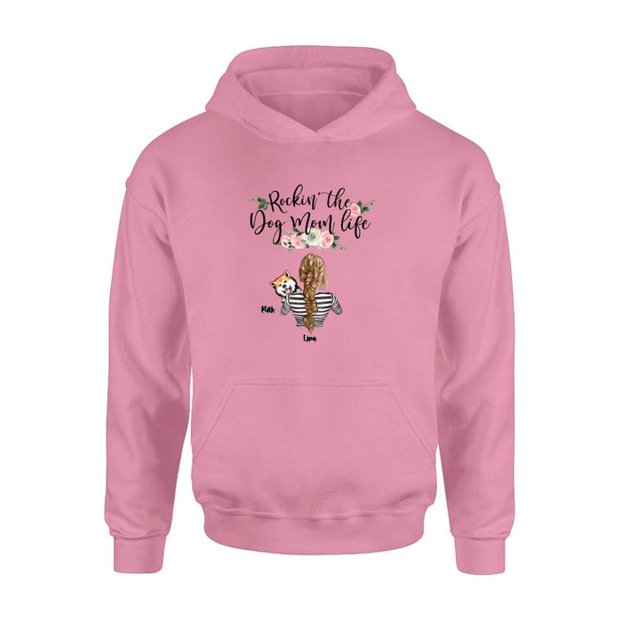 Personalized Dog Mom Shirt - Up to 4 Dogs - Mother's Day Gift idea For Dog Lovers - Rockin' The Dog Mom Life