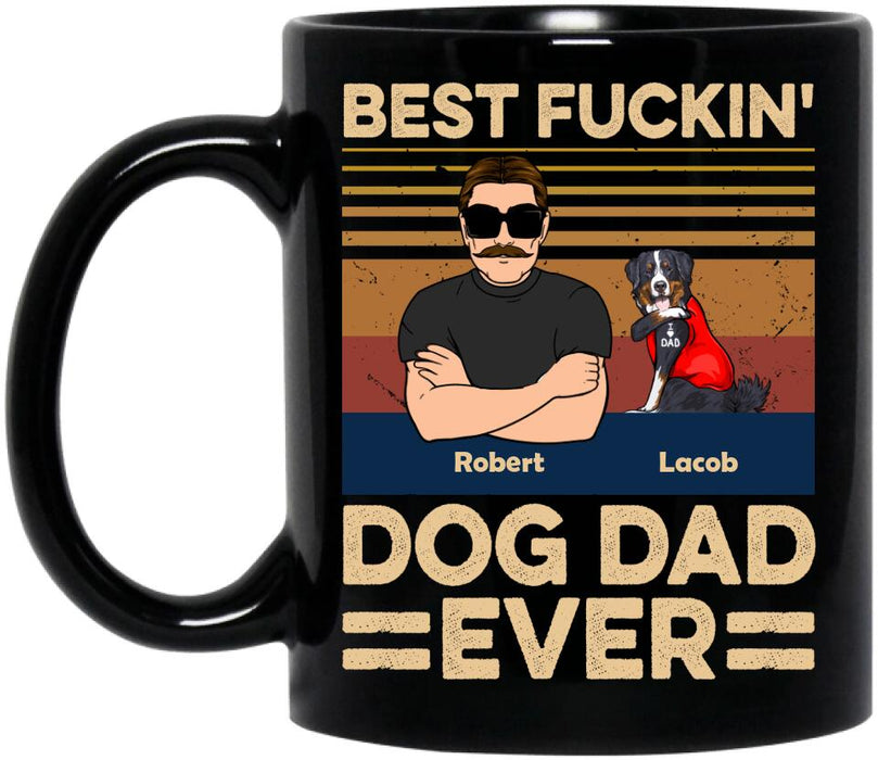 Personalized Best Dog Dad Ever Coffee Mug - Up to 4 Dogs - Father's Day Gift Idea
