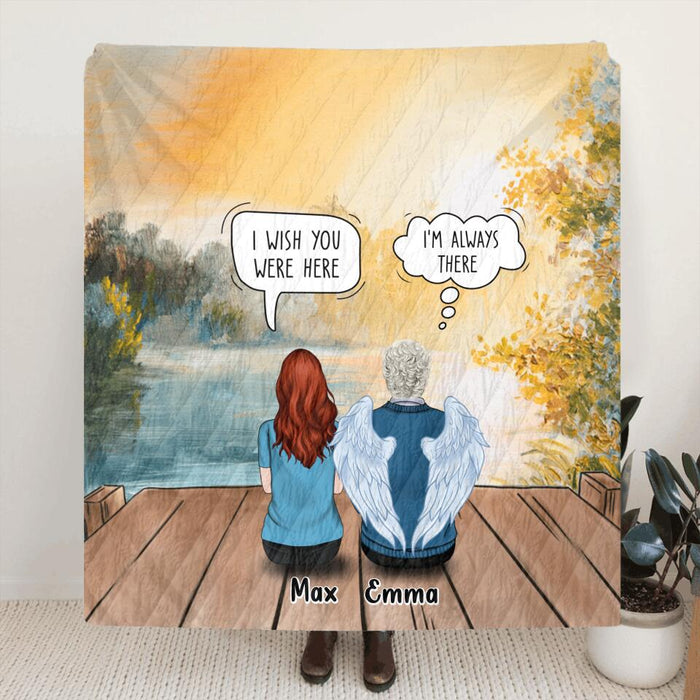 Personalized Memorial Fleece Throw Blanket/Quilt/Pillow Cover - Gift Idea For Father's Day - Dad, I Miss You More Than Anything